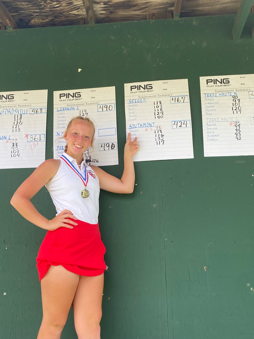 Southmont sophomore Addison Meadows picked right back up where she left off last season as she took home medalist honors at the Seeger Invite with a 73.